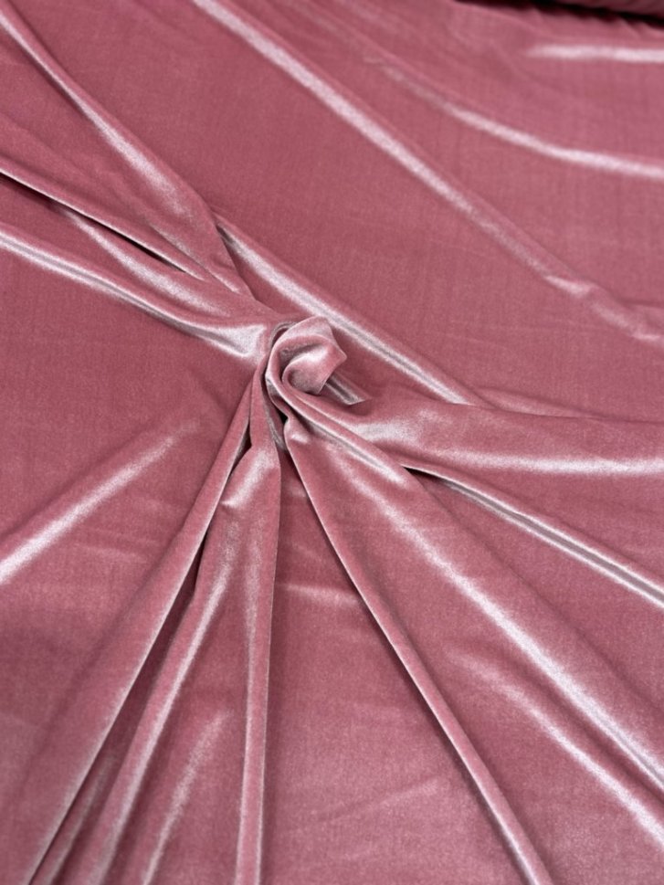 Dusty Rose Stretch Velvet Fabric Material by the Yard 