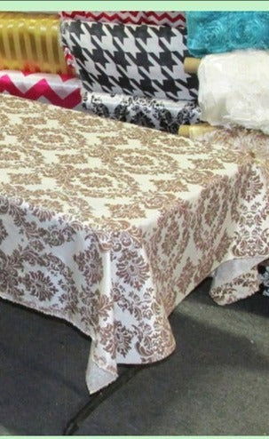 Rectangle Damask Taffeta Tablecloth - New Star Fabrics