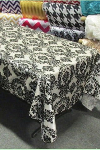 Rectangle Damask Taffeta Tablecloth - New Star Fabrics