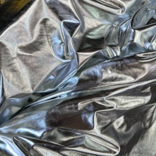 Foil Lame Stretch Knit Spandex Silver, Fabric by the Yard